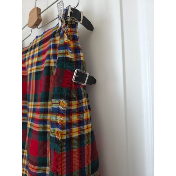 Authentic Lochcarron Scotland Tartan Plaid New Wool Kilt Skirt Side Buckles 28" - Picture 3 of 6